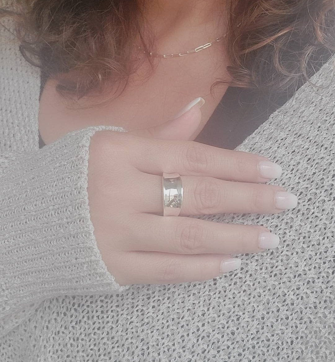 Concave Solid Ring – Sterling Silver