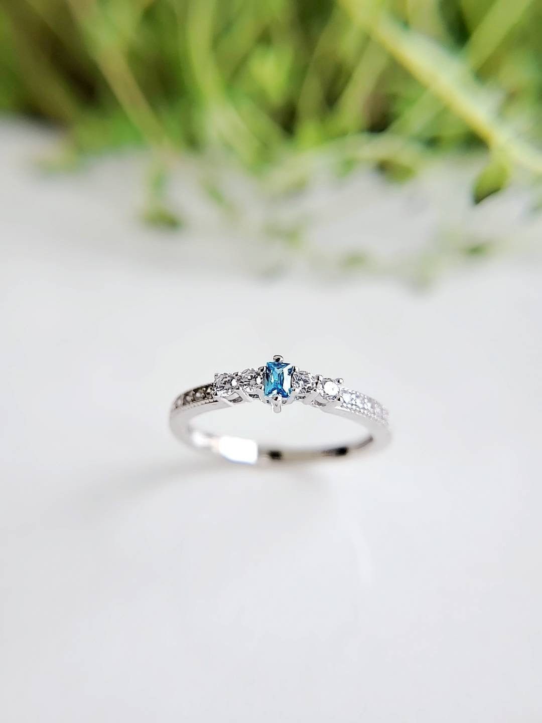 Dainty Aquamarine Ring