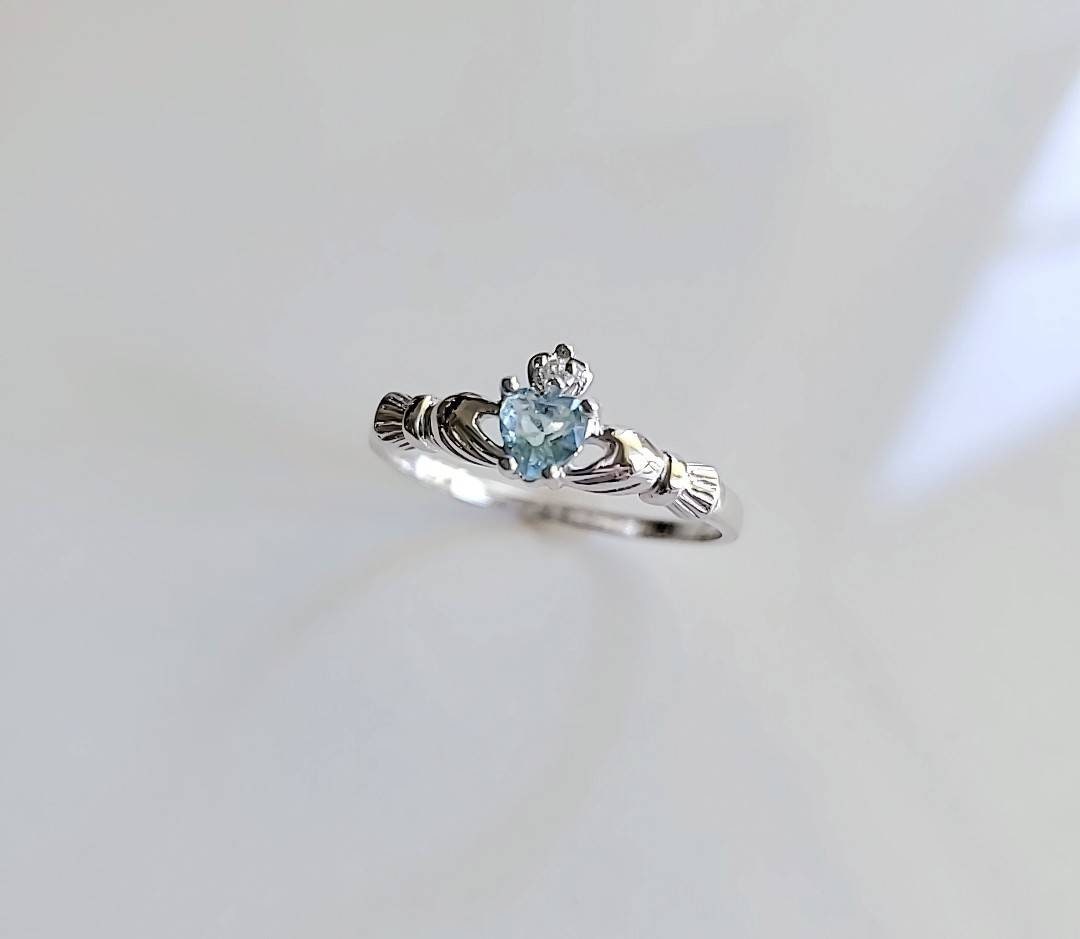 Claddagh Aquamarine Ring