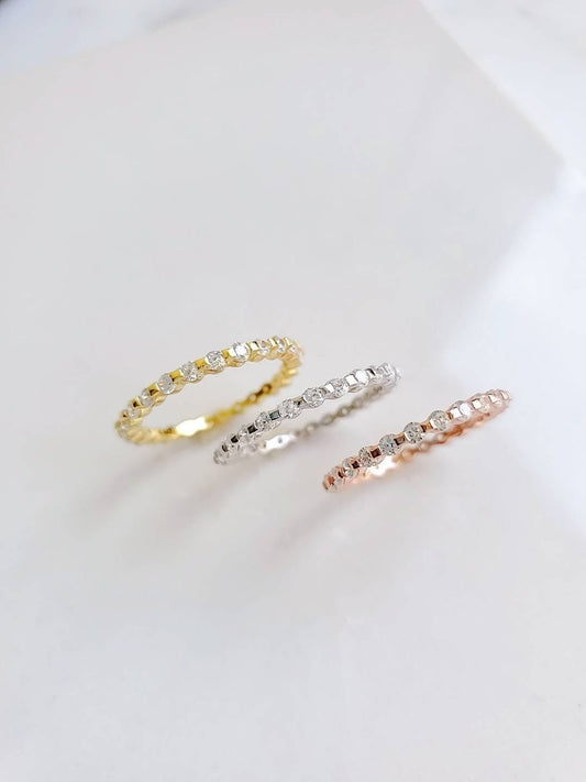 Statement Rose Gold Sterling Silver Eternity Ring