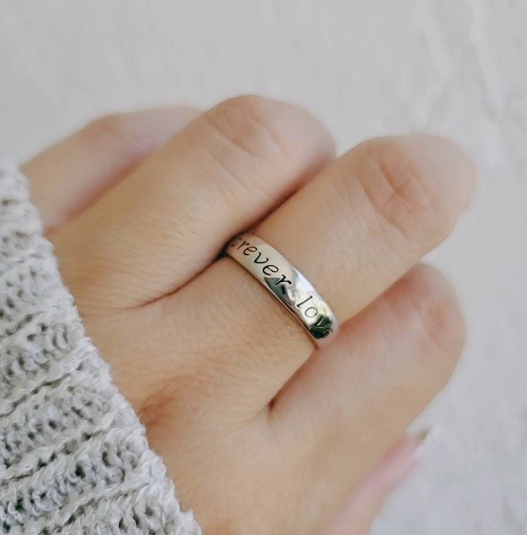 Forever Love Band Sterling Silver Ring