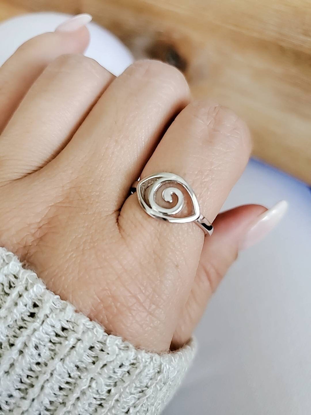 Swirl Eye Ring – 925 Sterling Silver