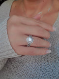 0.8 Carat Cz Halo Wedding Band – 925 Sterling Silver