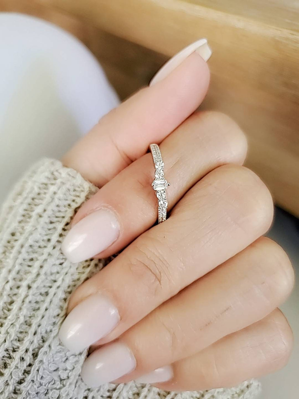 Sterling Silver Emerald Cut Ring