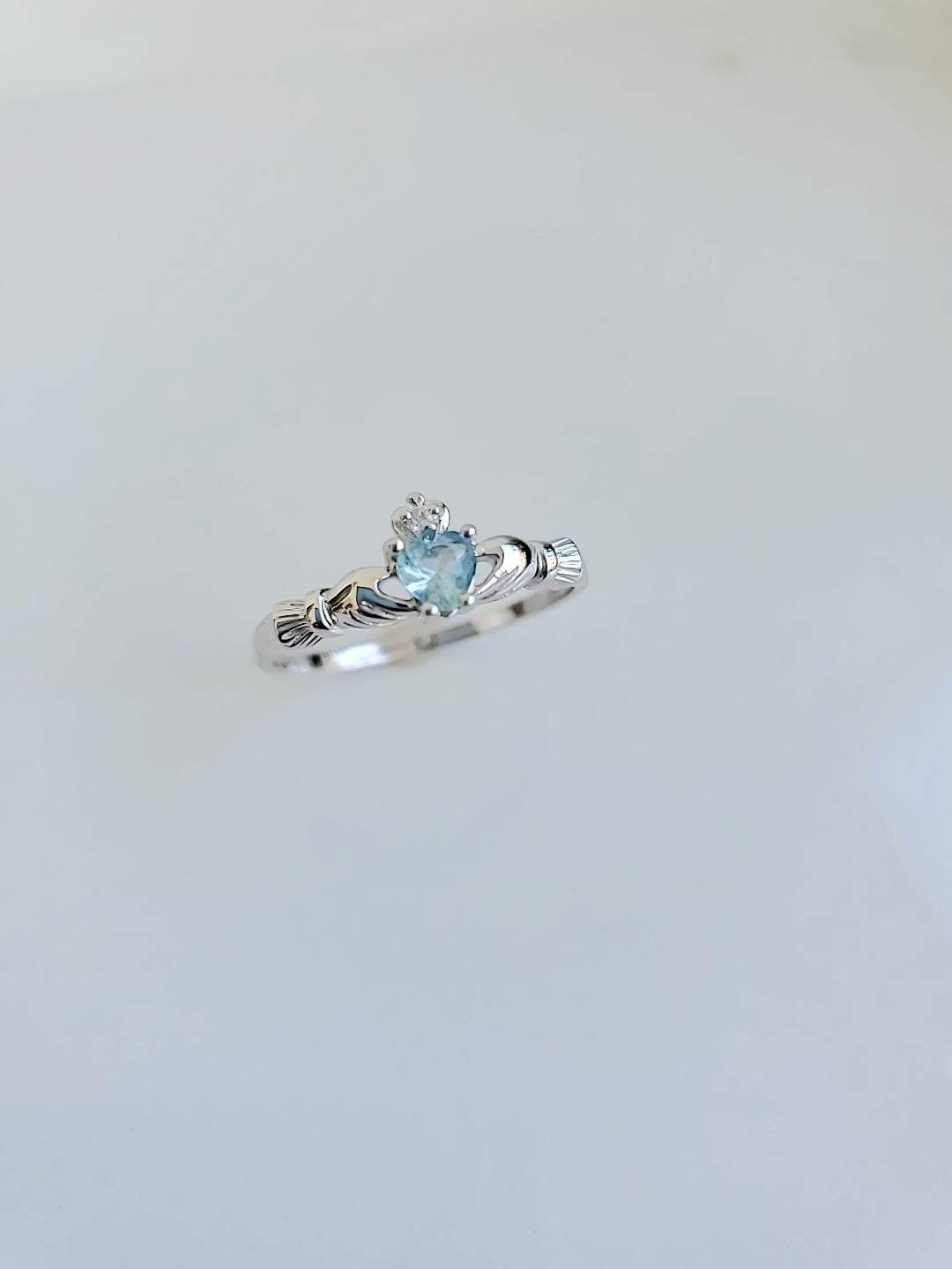 Claddagh Aquamarine Ring