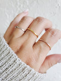 Thin Hammered Set Ring – Sterling Silver with Finish