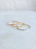Thin Hammered Set Ring – Sterling Silver with Finish