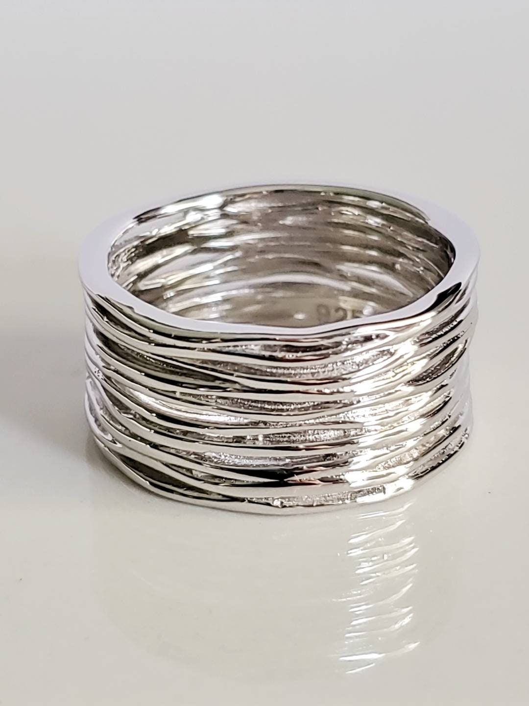 Thick Ring, Sterling Silver Women Ring, 925 Stamped, Woven Ring, Thumb Wide Band, non tarnish, Tarnish Free, Chunky Ring