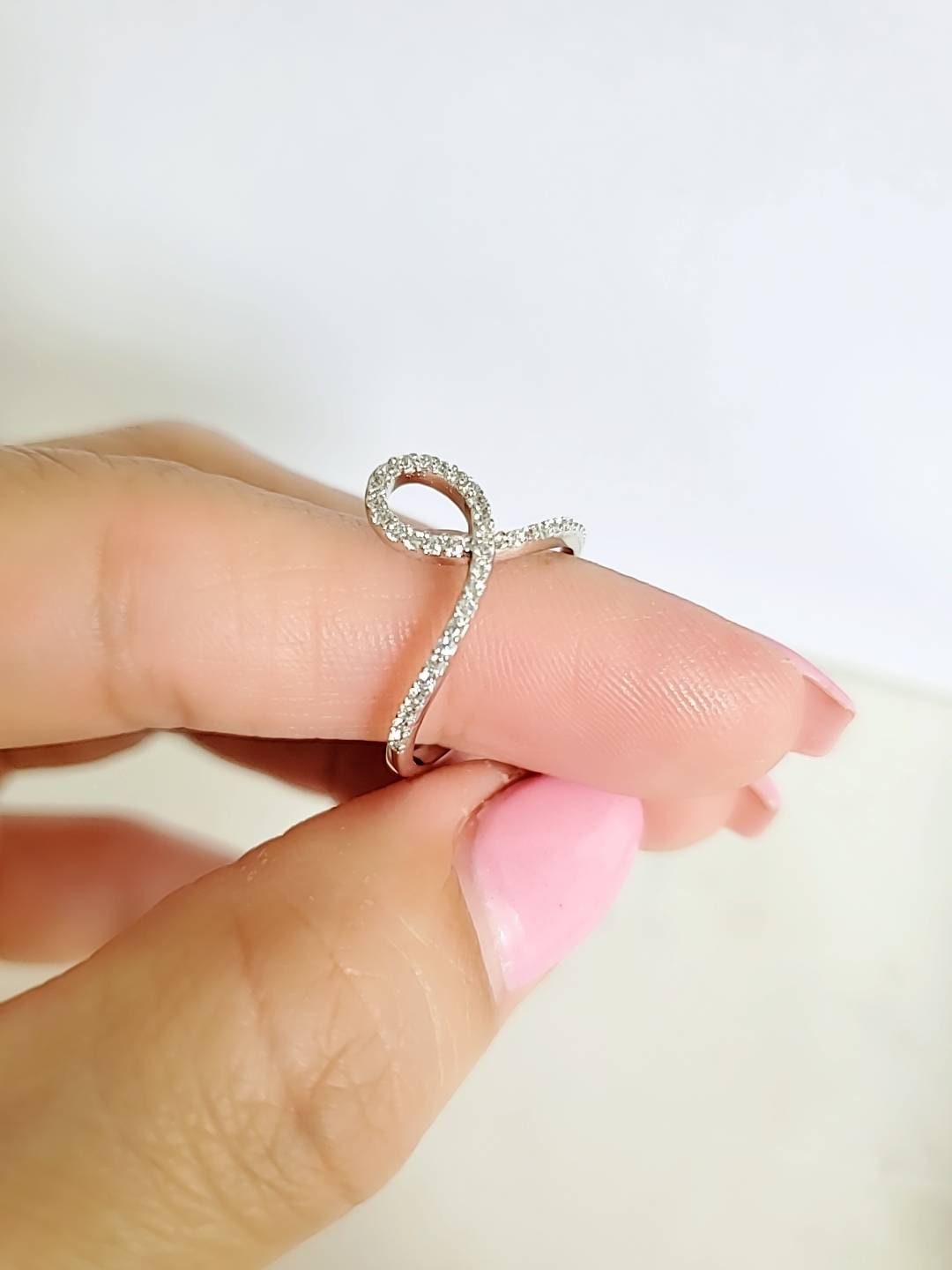 Sterling Silver Ring, Unique Curved Ring, Promise Ring, Anniversary Gift, Women's Ring, Gift for Her