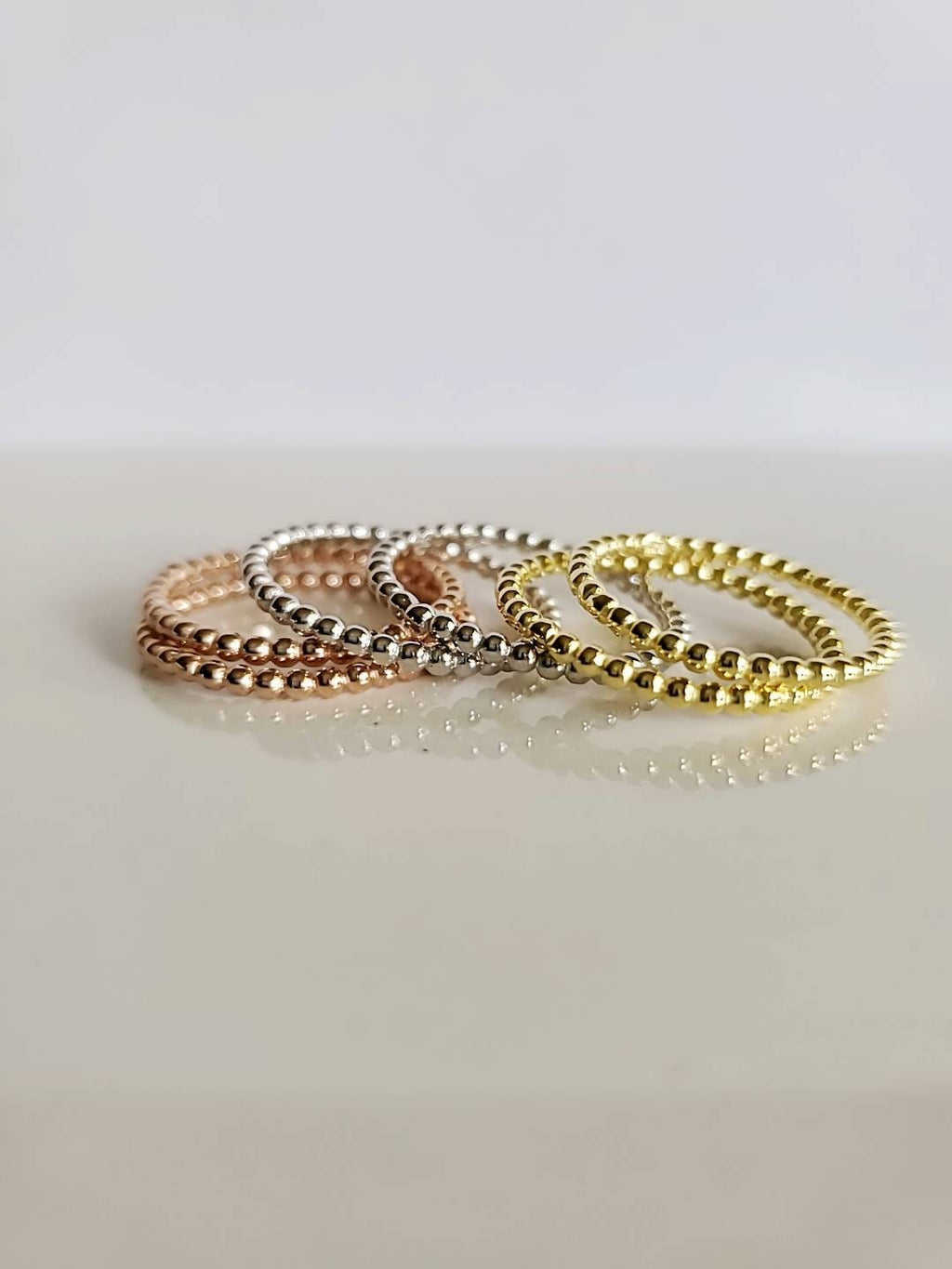 Dainty Beaded Gold Ring