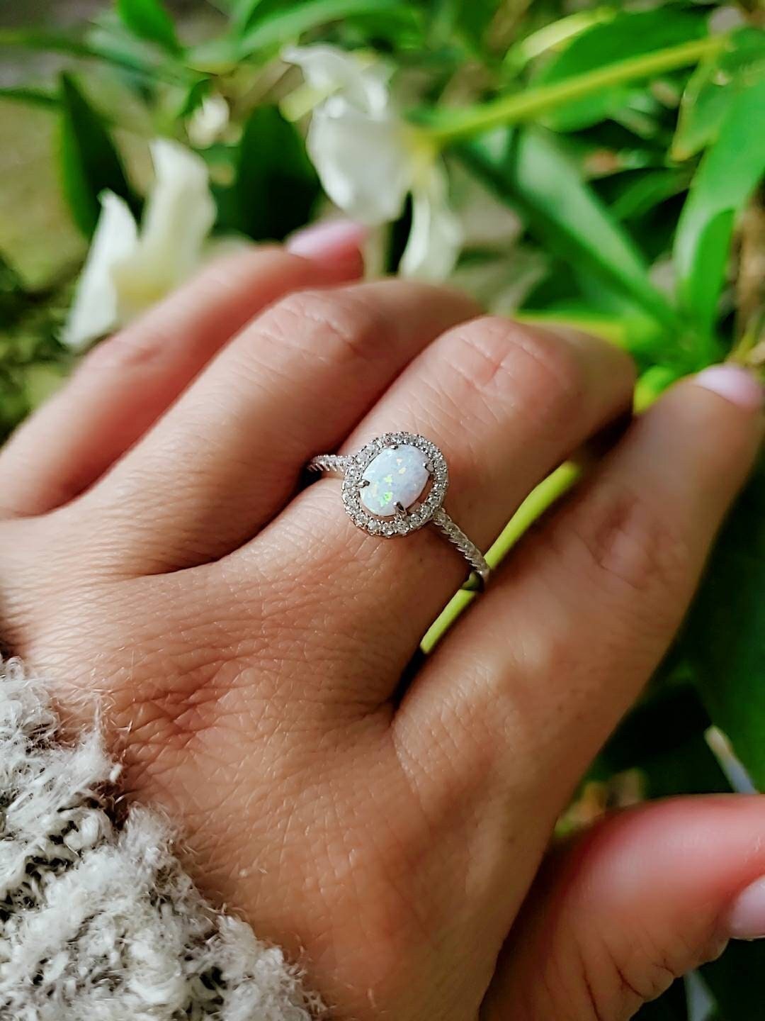 Opal Halo Ring