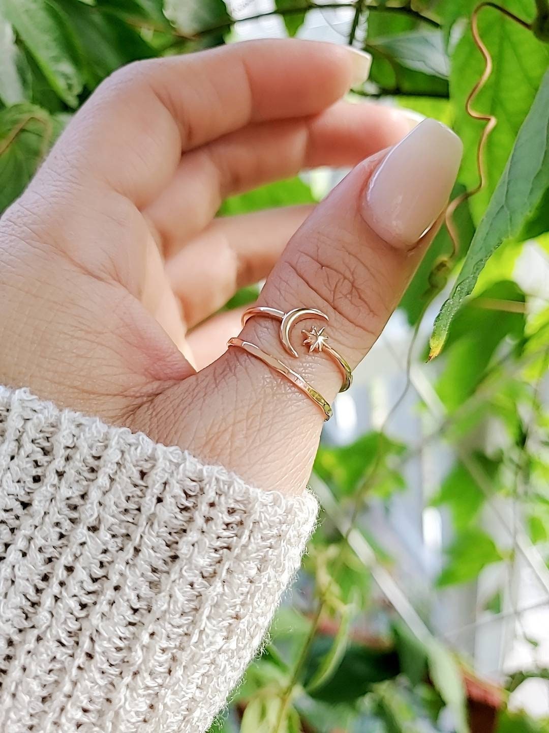 Rose Gold Crescent Moon Ring