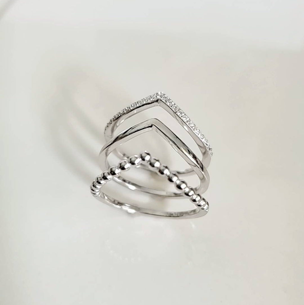 Three Set Statement Ring – Sterling Silver
