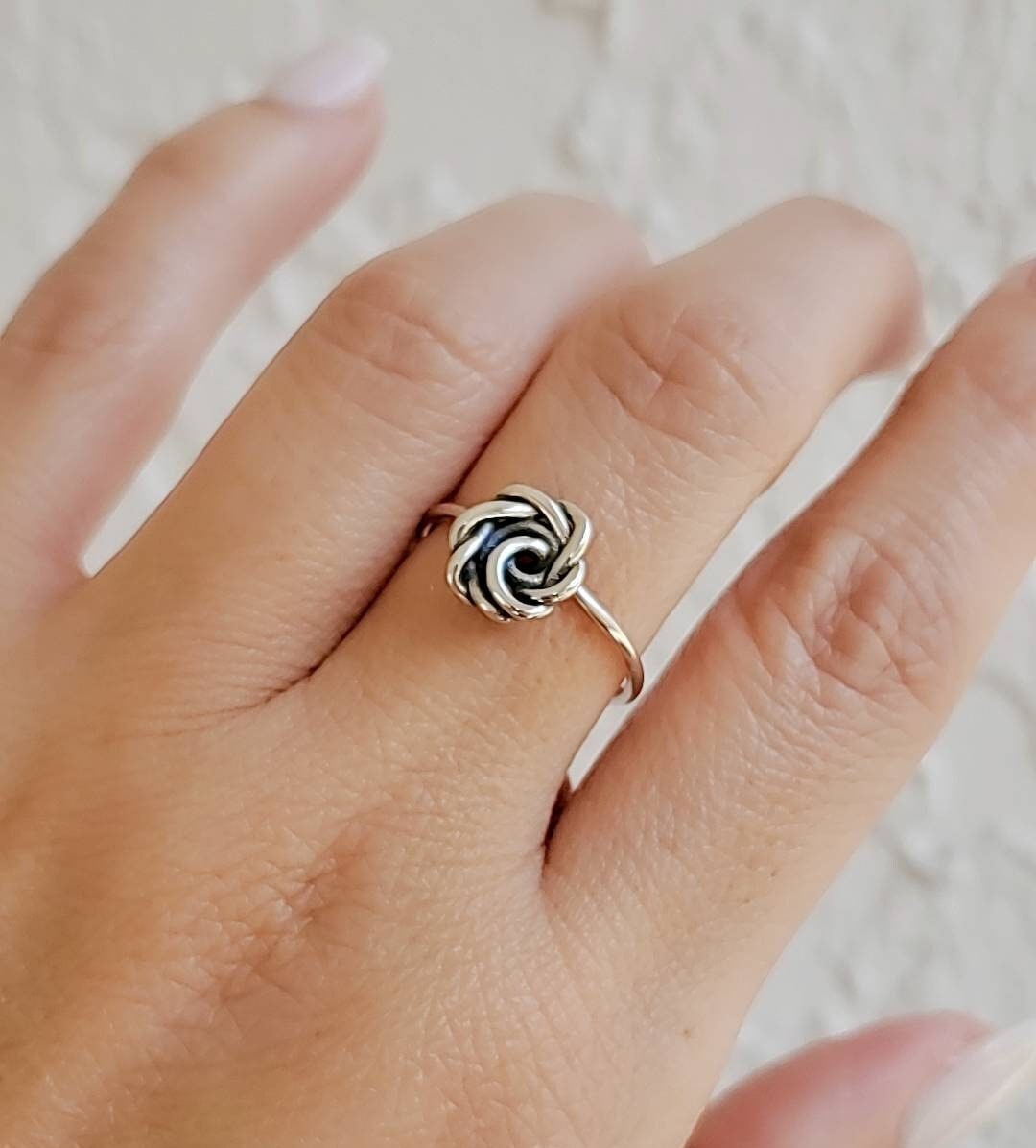 Rose Flower Women's Ring – Sterling Silver with Oxidized Finish