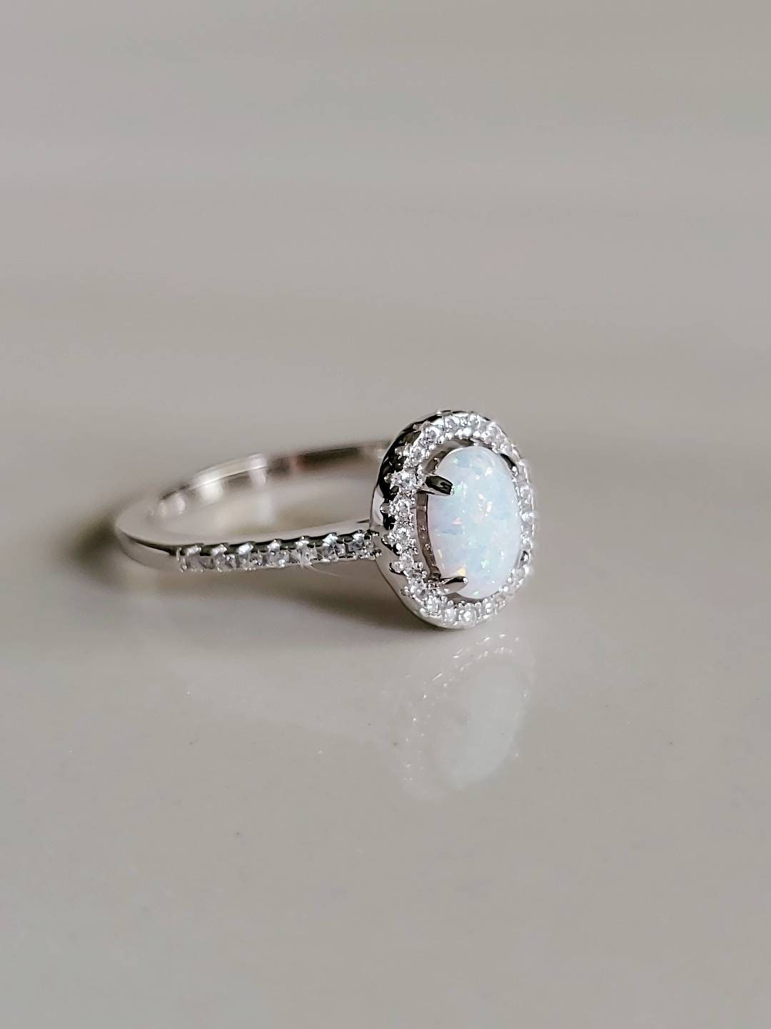 Opal Halo Ring