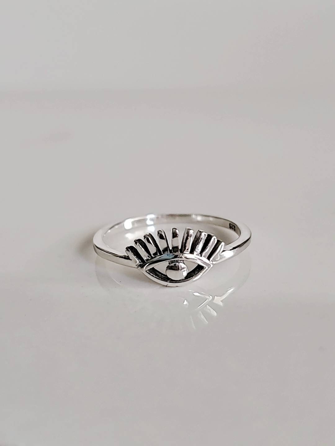 Sterling Silver Evil Eye Ring