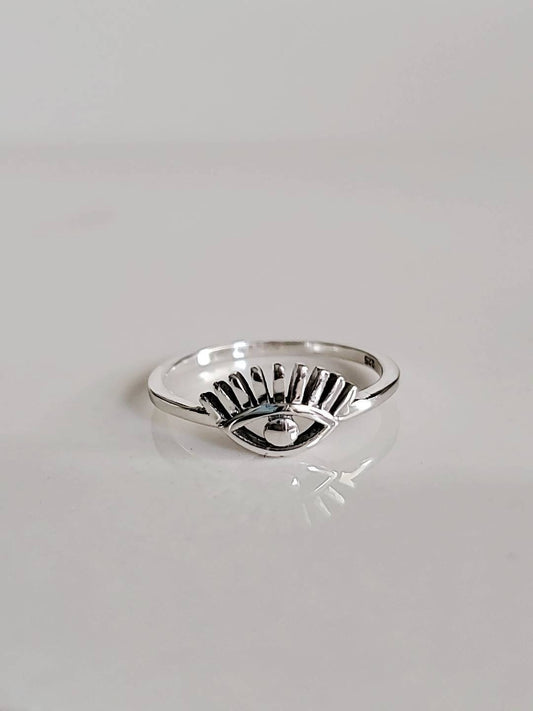 Sterling Silver Evil Eye Ring