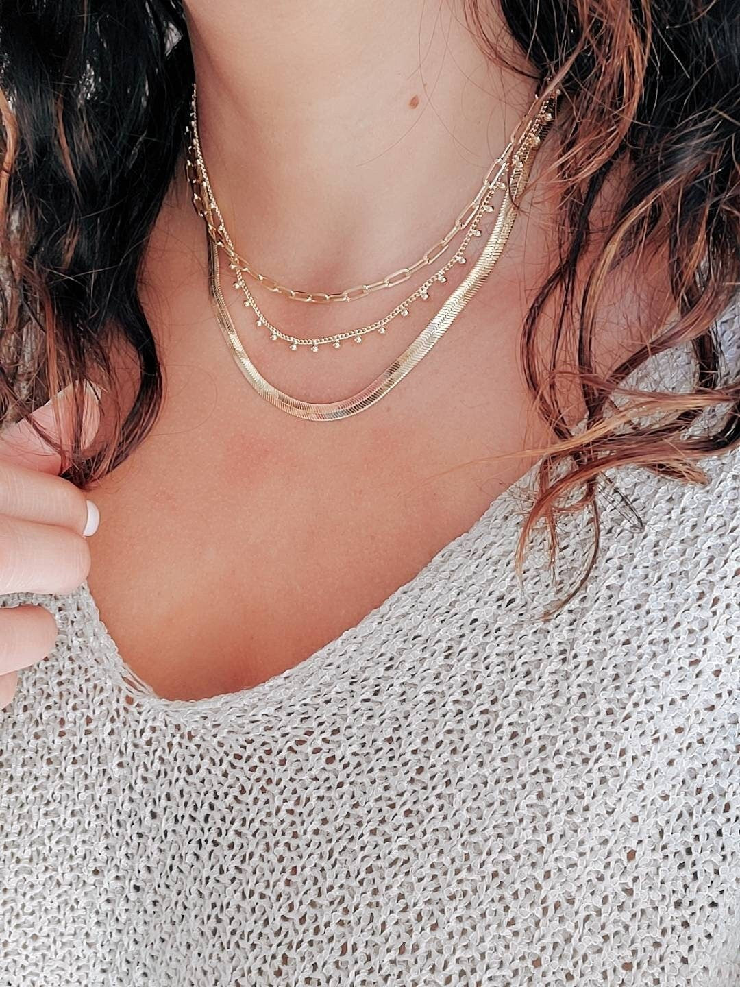 Herringbone 18K Gold Filled Chain