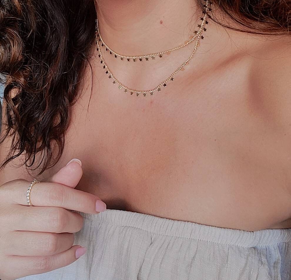 Star Choker Gold filled Necklace