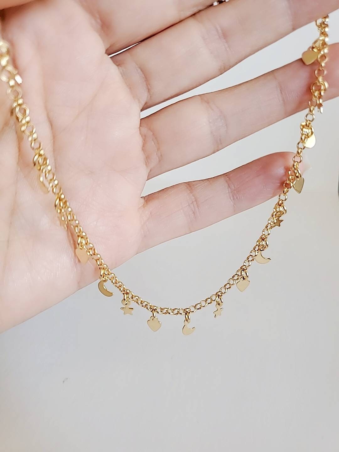 Moon Stars Choker Necklace