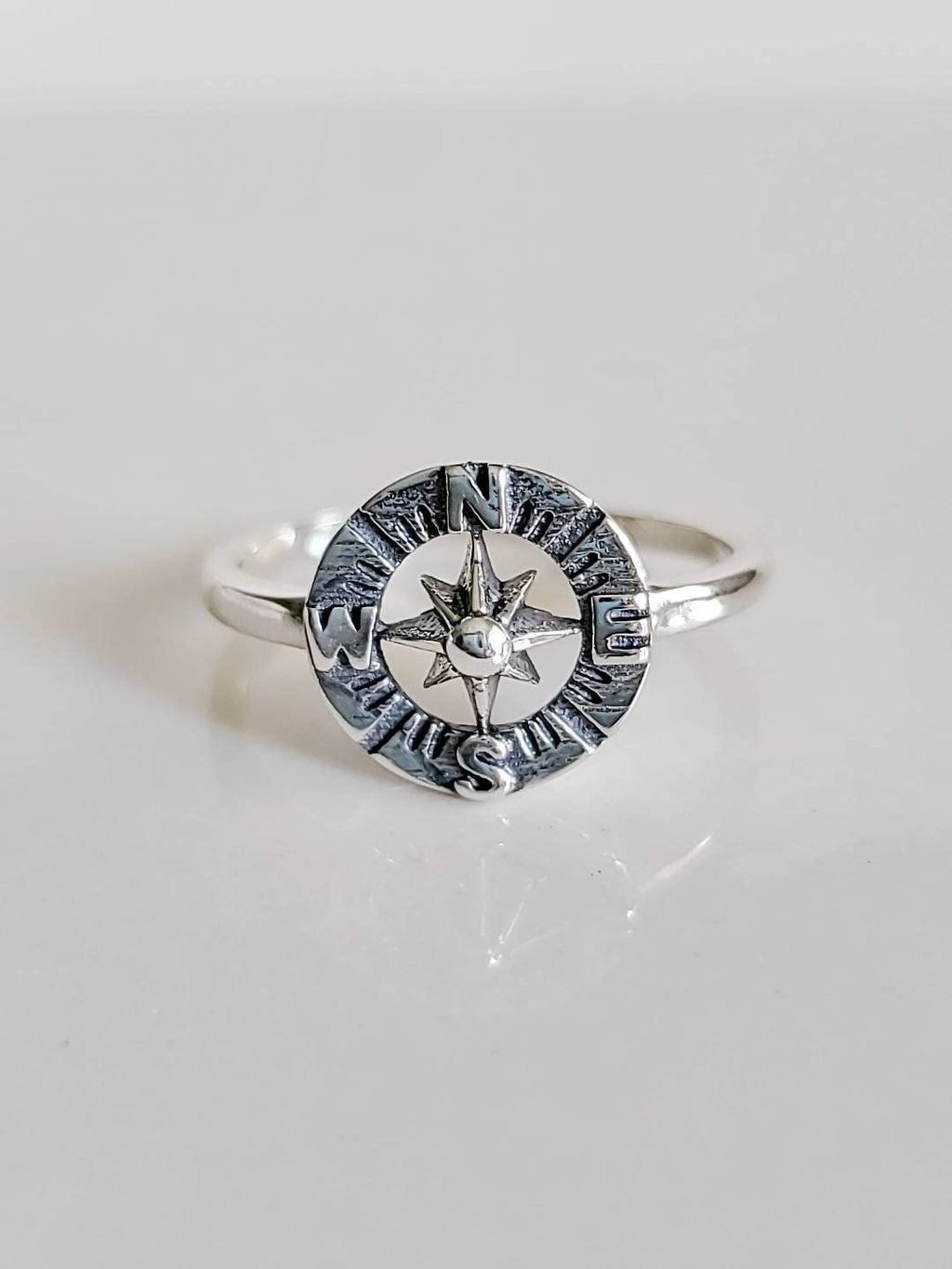 Vintage Compass Ring – 925 Sterling Silver