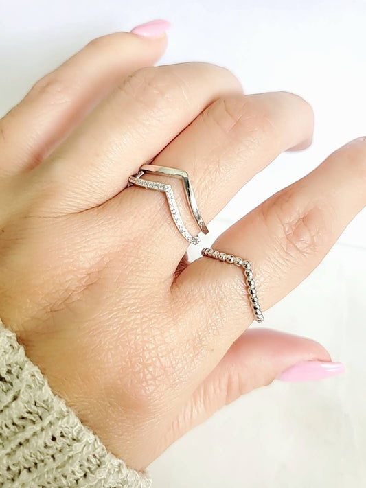 Three Ring Set, Stacking Rings, Sterling Silver Ring, Statement Band, Stackable Rings, Thumb Women Ring