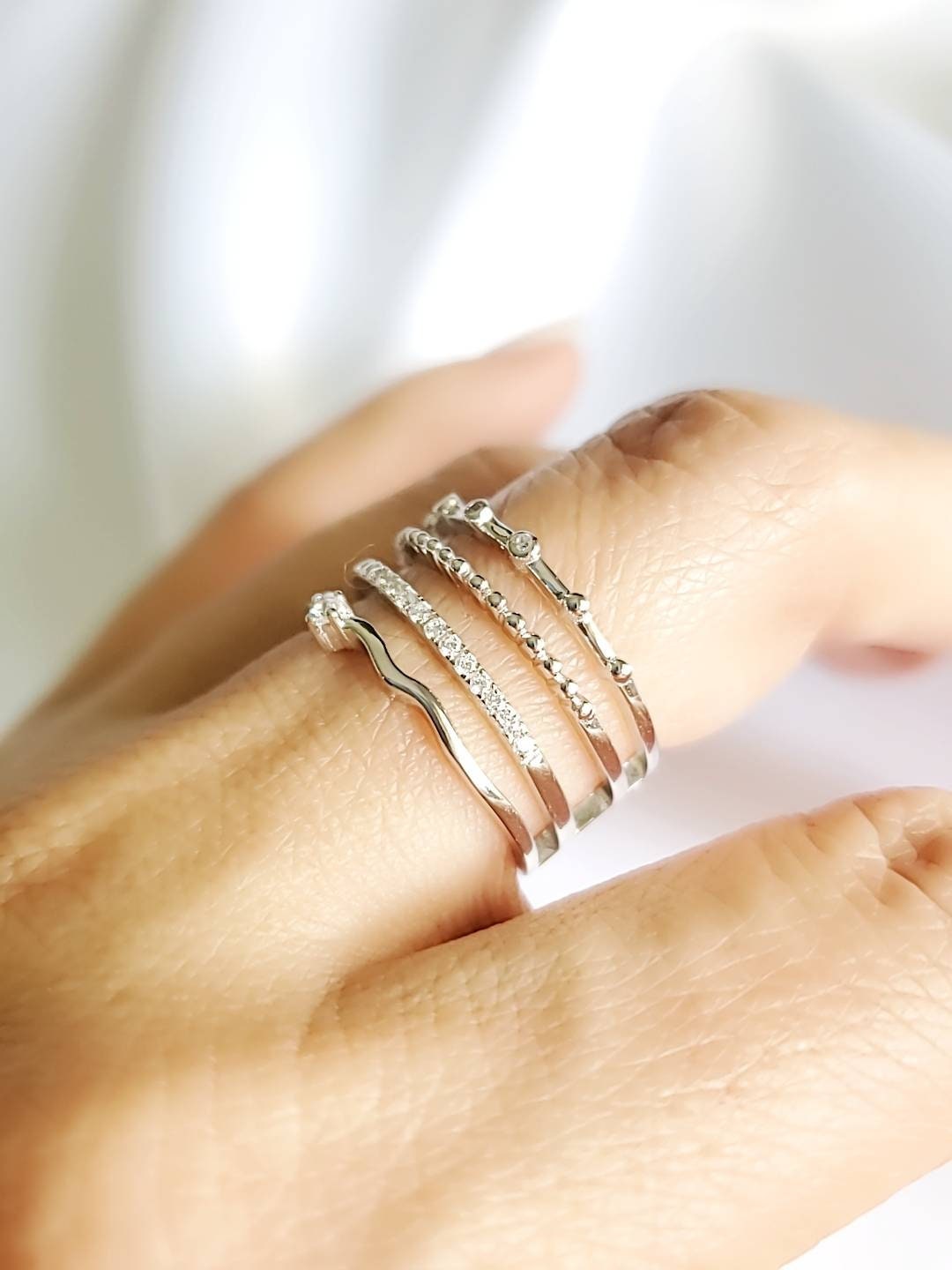 Sterling Silver Ring, Multi Stack Layered Ring, Statement Jewelry, 925 Silver, non tarnish