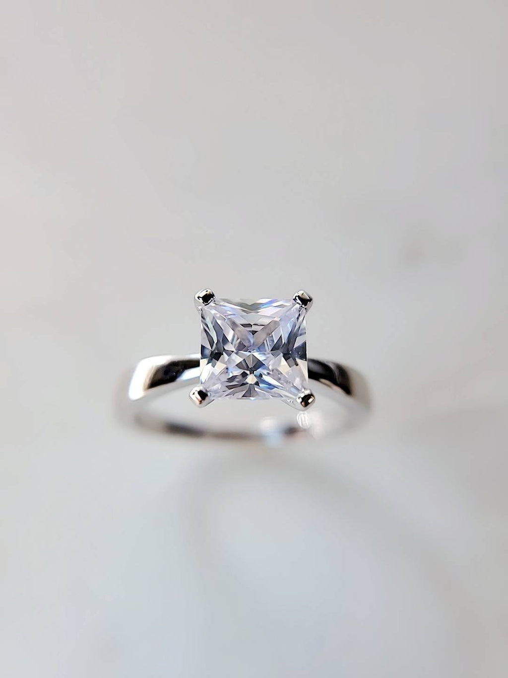 Princess Cut Engagement Solitaire Ring 1.96 Ct Carat