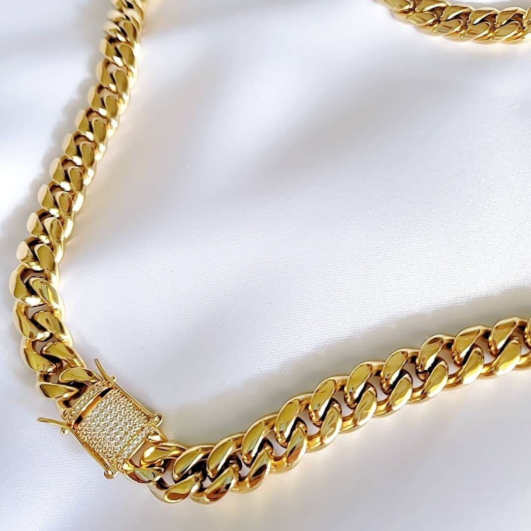 Gold Cuban Link Women's Chain, Statement Chain