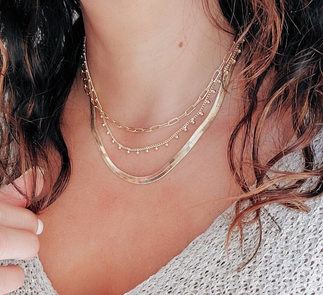 Paper Clip Chain Choker Layering Necklace