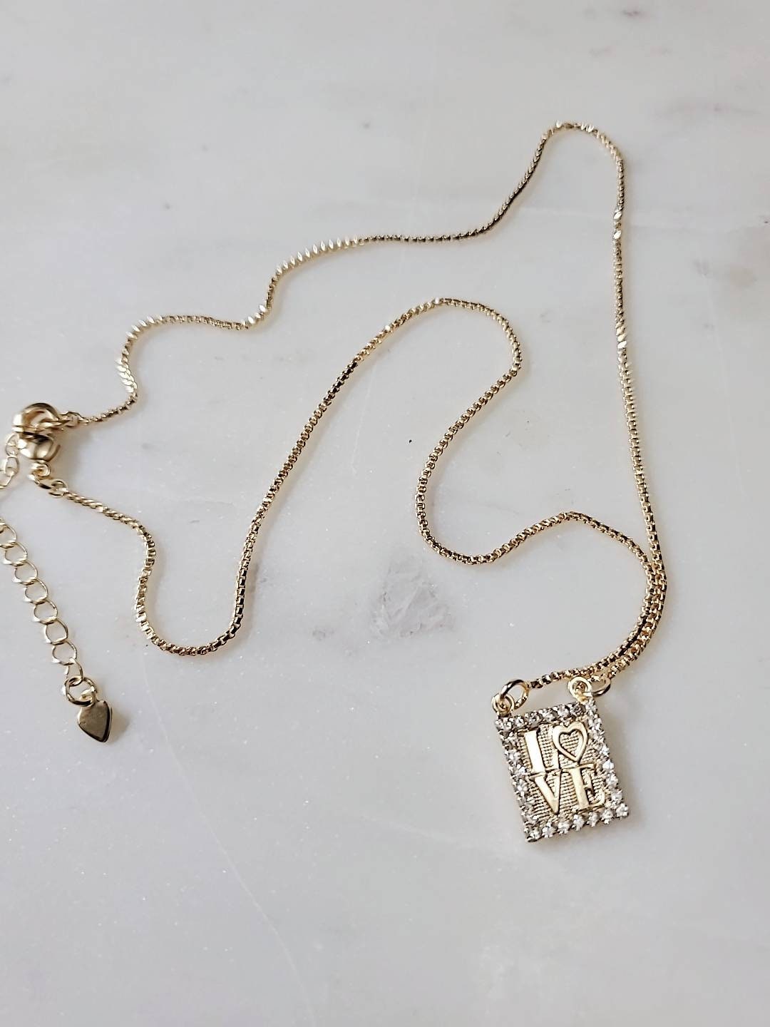 Gold Filled Love Chain Layering Necklace