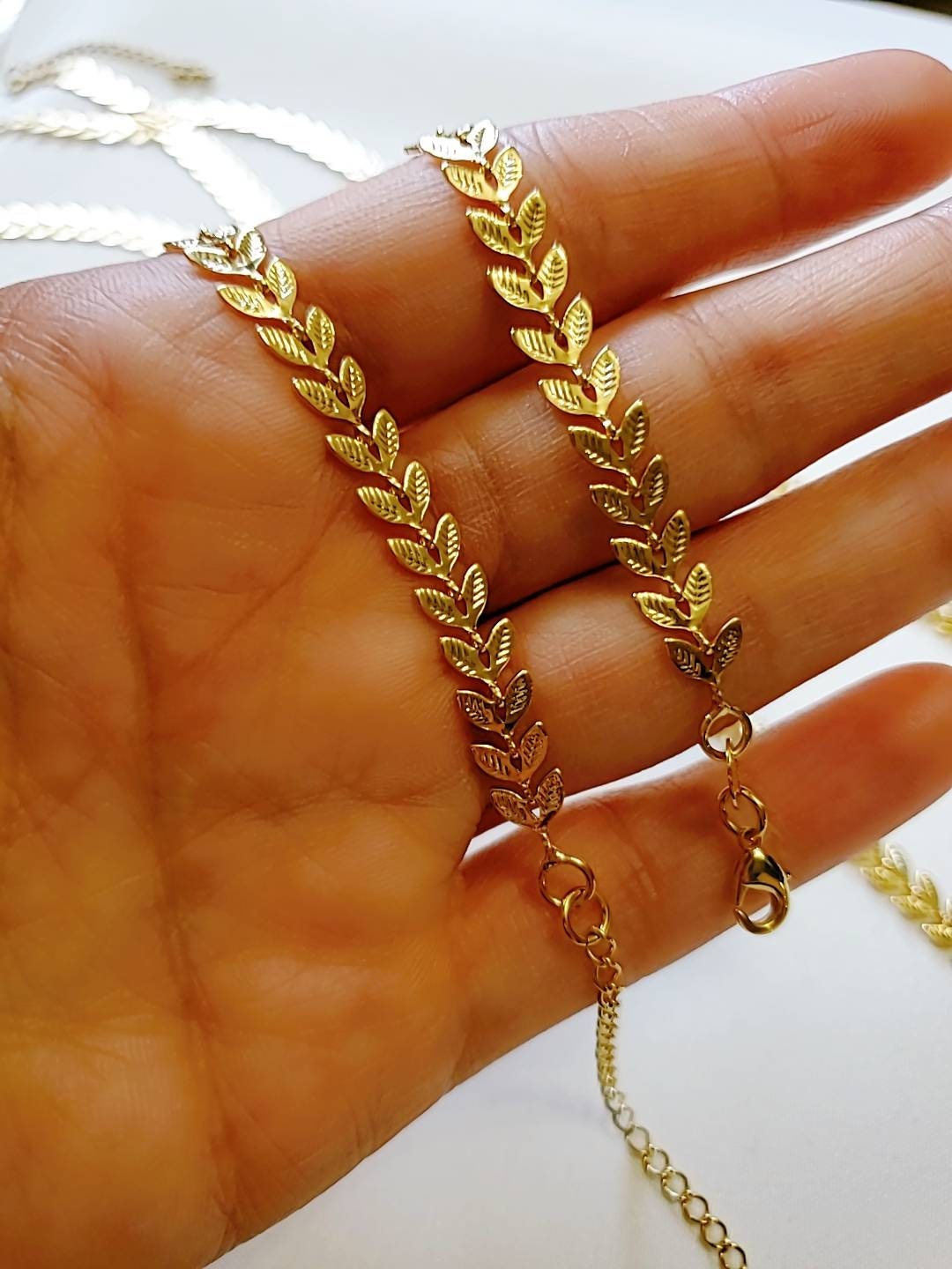 Gold Leaf Choker Gold Olive Leaf Necklace