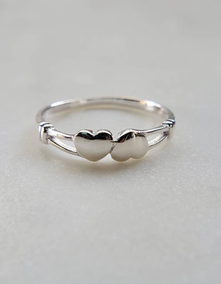 Dainty Heart Sterling Silver Women Ring