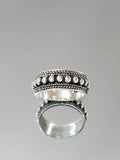 Concave Bali Beaded Statement Ring – Sterling Silver