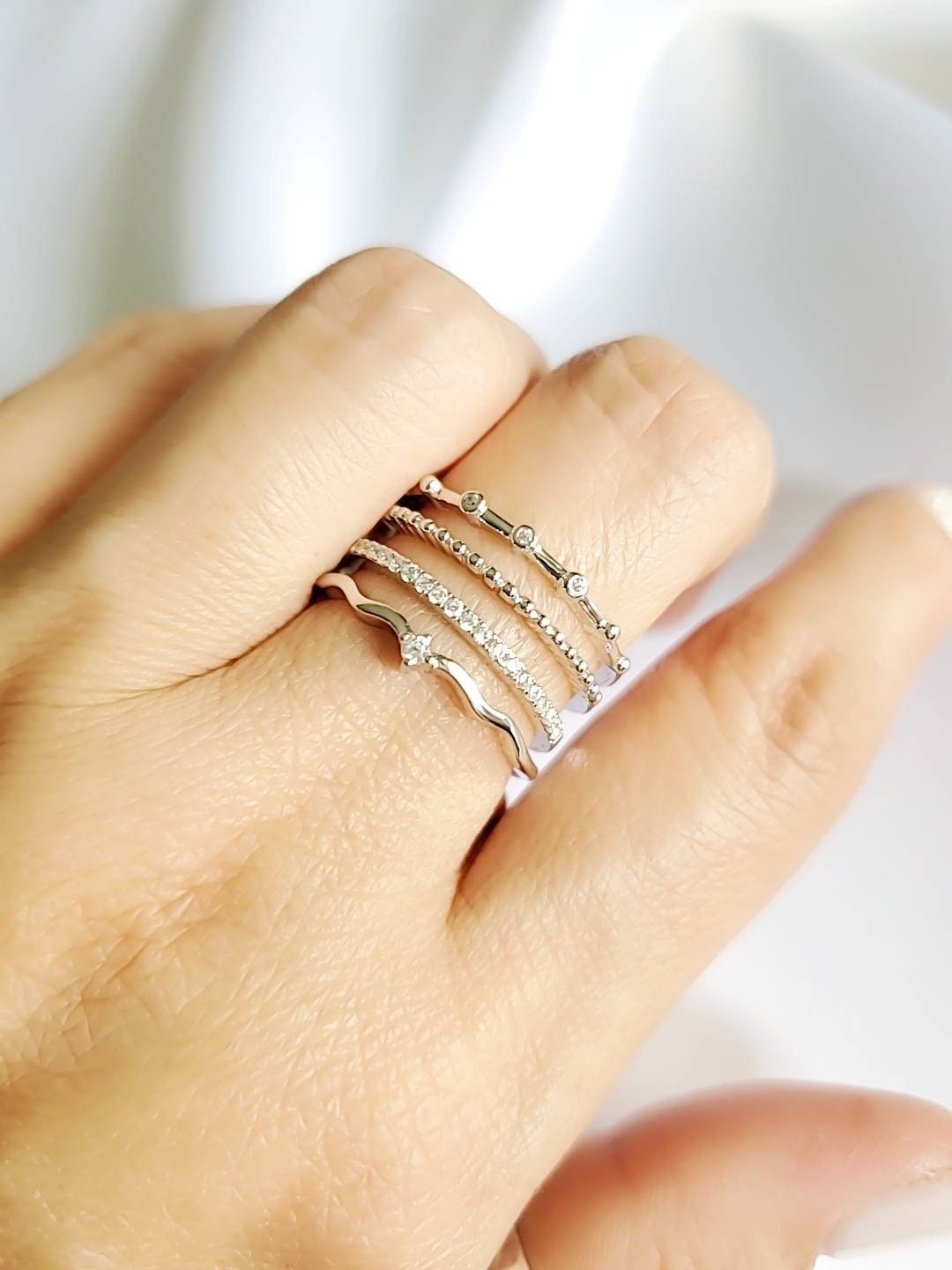 Sterling Silver Ring, Multi Stack Layered Ring, Statement Jewelry, 925 Silver, non tarnish