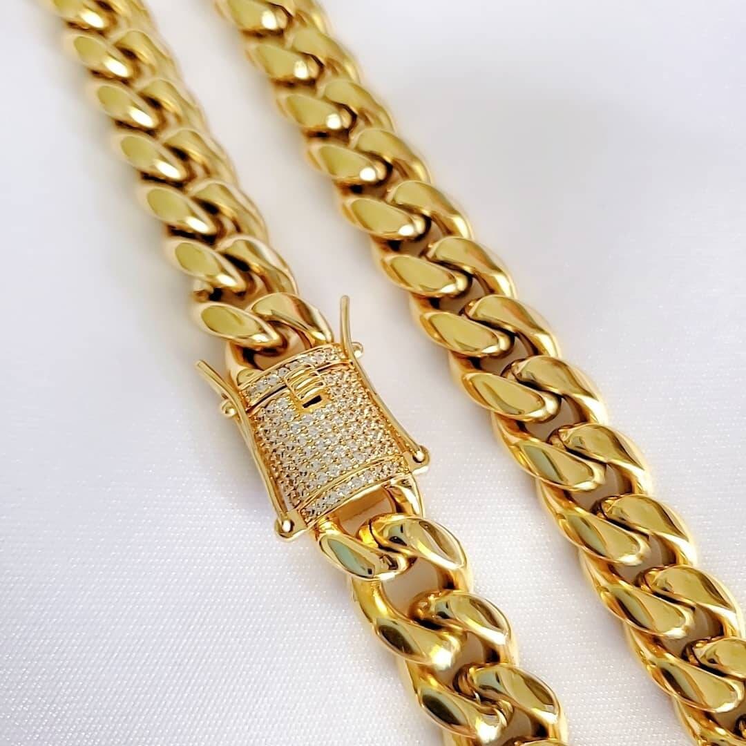 Gold Cuban Link Women's Chain, Statement Chain