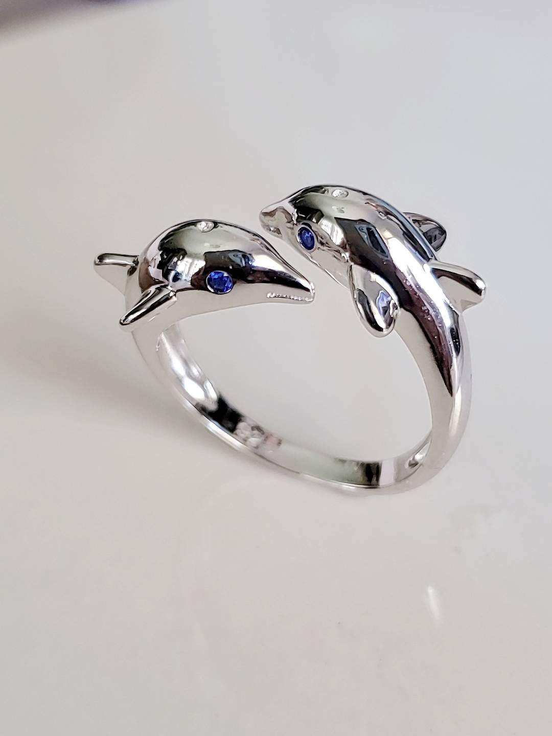 Dolphin Ring Blue Sapphire