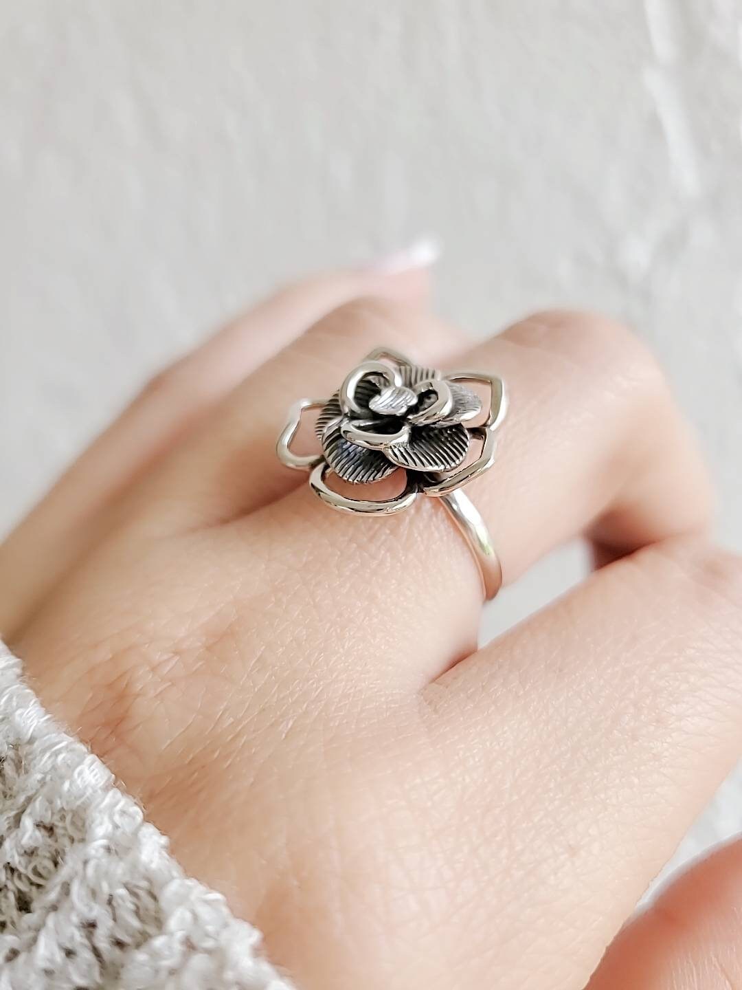 Flower Ring Sterling Silver Ring