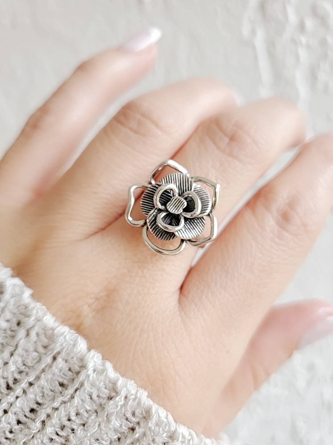 Flower Ring Sterling Silver Ring