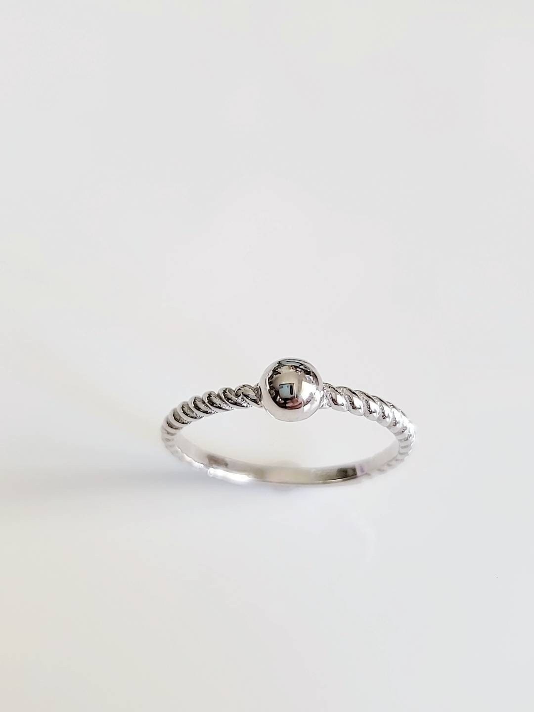 Beaded Ring, Sterling Silver Ring, Bead Ring