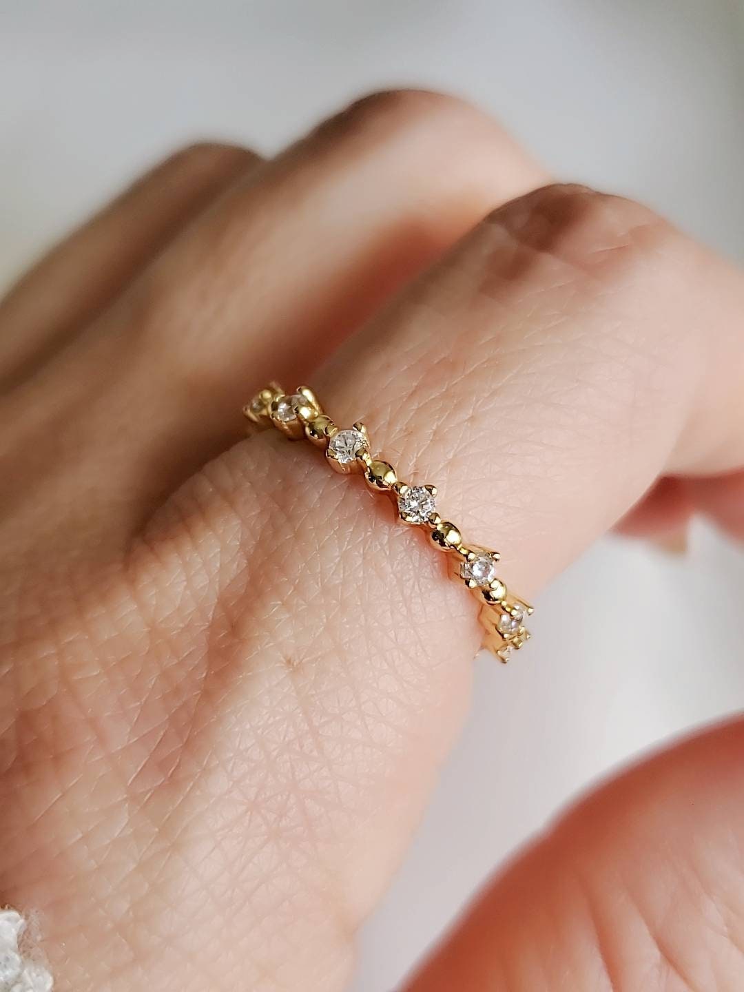 Gold Eternity Ring – Sterling Silver