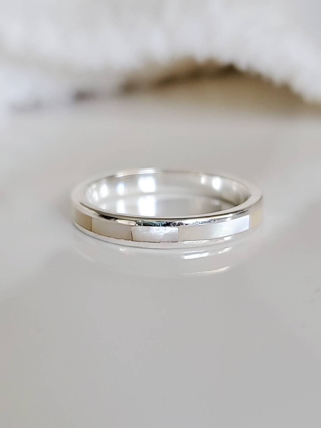 Mother of Pearl Band Mother of Pearl Ring