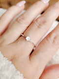 Mother of Pearl Wedding Ring – 925 Sterling Silver