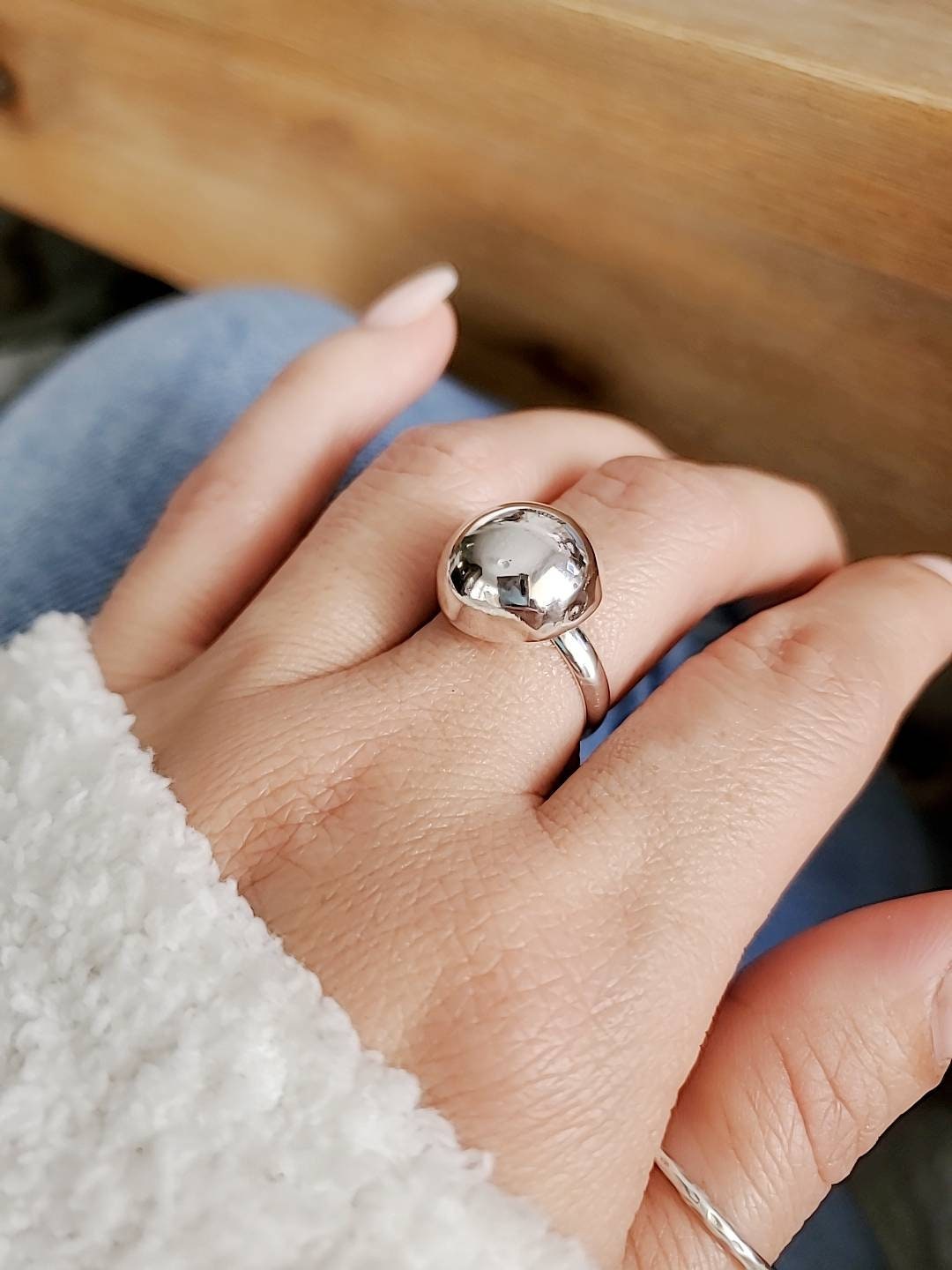 Globe Sphere Geometric Half Globe Ring