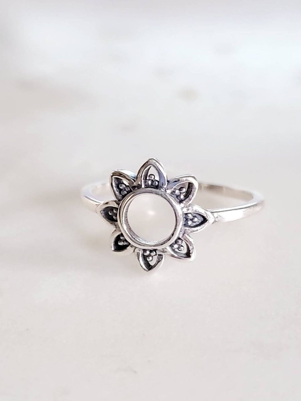 Sun Flower Women's Ring – Sterling Silver