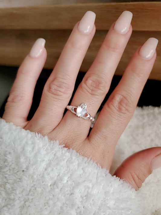 Mother of Pearl Claddagh Ring