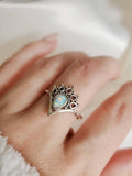 White Lab-created Opal Ring – 925 Sterling Silver