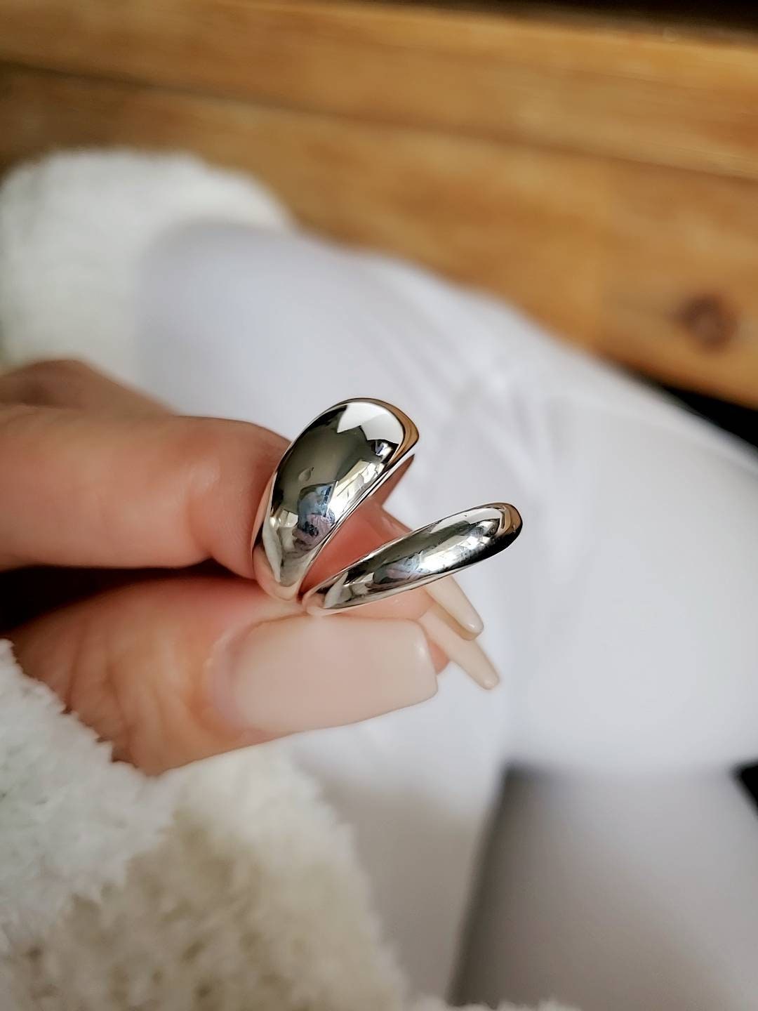 Thin Dome Statement Ring – 925 Sterling Silver