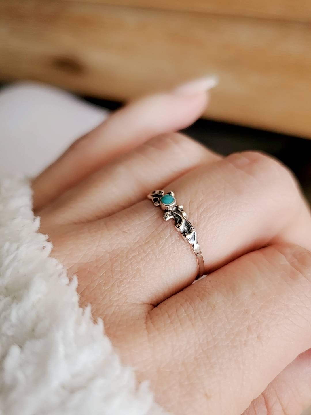 Thin Turquoise Ring Dainty Ring