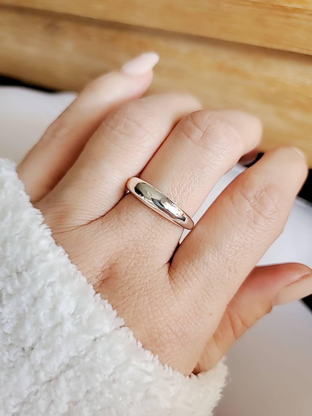 Thin Dome Statement Ring – 925 Sterling Silver